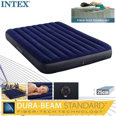 Colchão Inflável Casal Dura Beam Downy + Bomba Elétrica 220v Intex