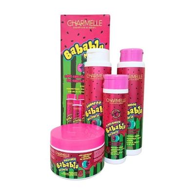 Kit Capilar 4 Unidades Babablu Melancia Charmelle Cabelo Hidratação