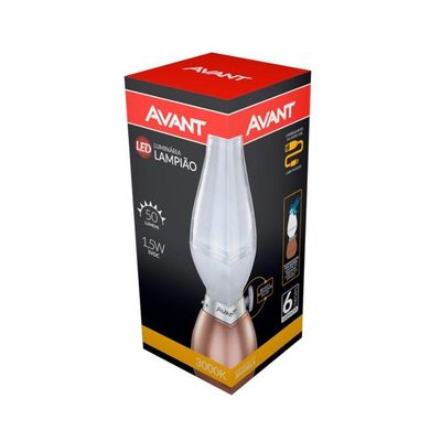 Luminária Lampião Recarregável 1.5w 3000k Avant
