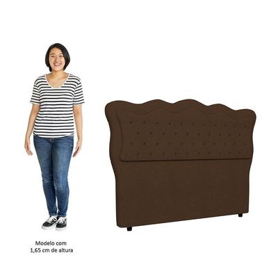 Cabeceira Casal Queen Cama 160cm Oregon I02 Bouclê Marrom - Mpozenato