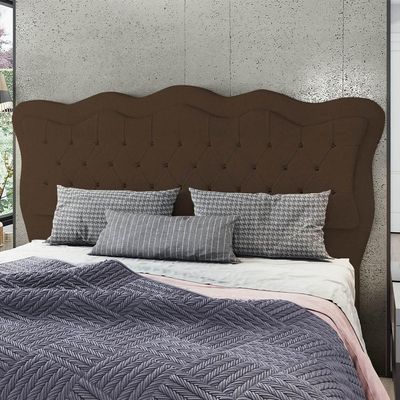 Cabeceira Casal Queen Cama 160cm Oregon I02 Bouclê Marrom - Mpozenato