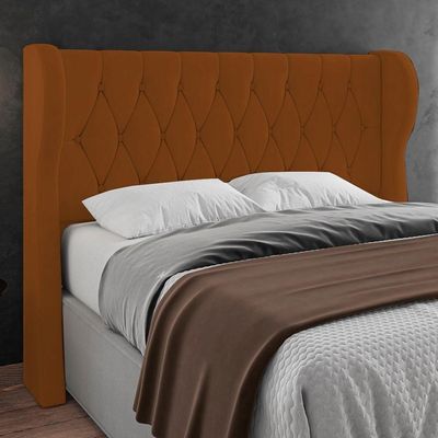 Cabeceira Casal King Cama 195cm Malva I02 Veludo Terracota - Mpozenato