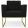 Poltrona Base Industrial Dourado Kit 2 Ana Suede Preto - Ibiza