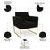 Poltrona Base Industrial Dourado Kit 2 Ana Suede Preto - Ibiza