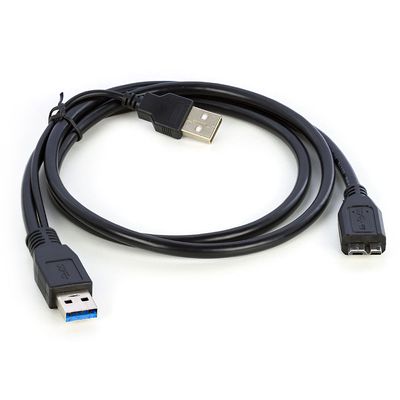 Cabo Y USB para HD Externo USB 3.0 - Preto