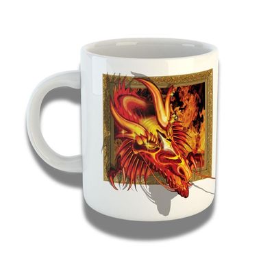 Caneca De Porcelana 325ml Com Design 3d Exclusivo Dragão