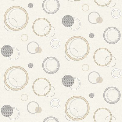 Papel de Parede Fiesta Modern Geométrico Círculos Creme 543342 Fiesta Modern 543342