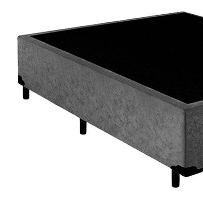 Cama Box Casal Suede Serene Cinza 138x188x40