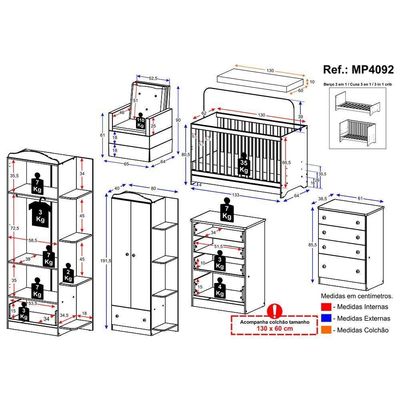 Quarto Completo+Colchão E Poltrona João E Maria Mp4092