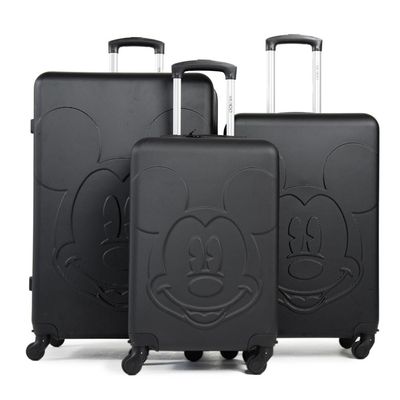 Mala de Bordo Abs 4 Rodas Mickey 3D Preta P / Preto