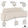 Sofá 5 Lugares para Sala de Estar Living 300cm Koane D06 Linho Pérola - Mpozenato