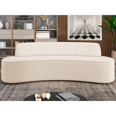 Sofá 5 Lugares para Sala de Estar Living 300cm Koane D06 Linho Pérola - Mpozenato