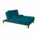 Sofá-Cama 3 Lugares Casal Amanda com Pés de Madeira Suede Azul
