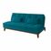 Sofá-Cama 3 Lugares Casal Amanda com Pés de Madeira Suede Azul