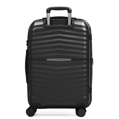 Mala Média 23 Kg Polipropileno 4 Rodas Hong Kong Preta M / Preto