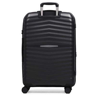 Mala de Viagem Grande 32 Kg Polipropileno 4 Rodas Hong Kong Preta G / Preto