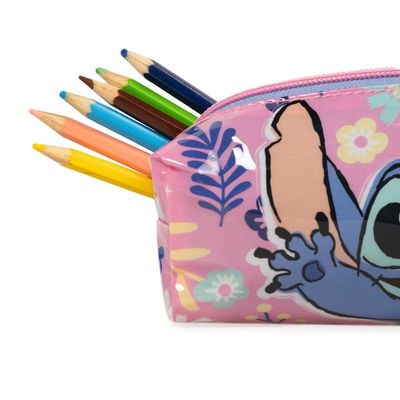 Estojo Escolar Feminino Stitch Rosa U / Rosa
