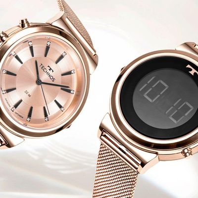 Relógio Technos Feminino Curvas Digital Rosé - 9t33ac-1j 9t33ac-1j