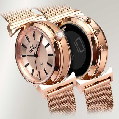 Relógio Technos Feminino Curvas Digital Rosé - 9t33ac-1j 9t33ac-1j