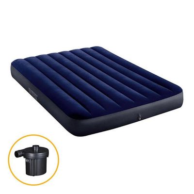 Colchão Inflável Casal Dura Beam Downy + Bomba Elétrica 110v Intex