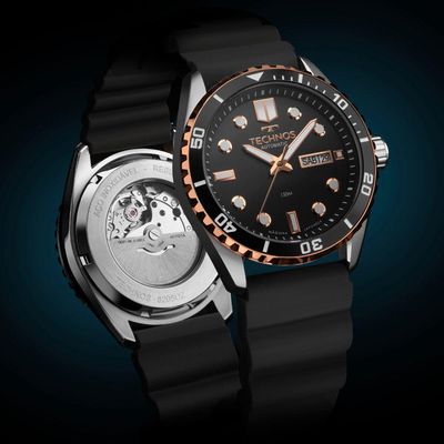 Relógio Technos Masculino Automático Bicolor - 8205pb-2p Relógio Technos Masculino Acqua Bicolor - 8205pb-2p