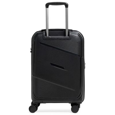 Mala de Viagem Pequena 10 Kg Polipropileno 4 Rodas Seul Preta P / Preto