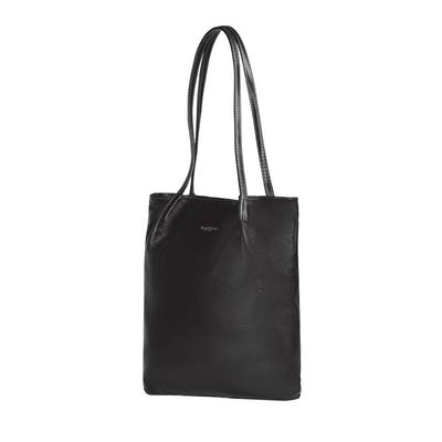 Bolsa de Ombro Feminina Grande de Couro Shopping Bag BG Preta U / Preto