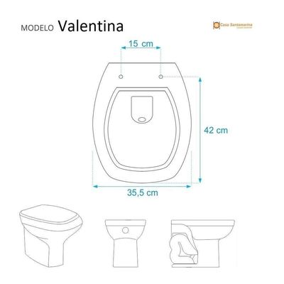 Tampa De Vaso Sanitário Valentina Ocre Para Louça Santamarina