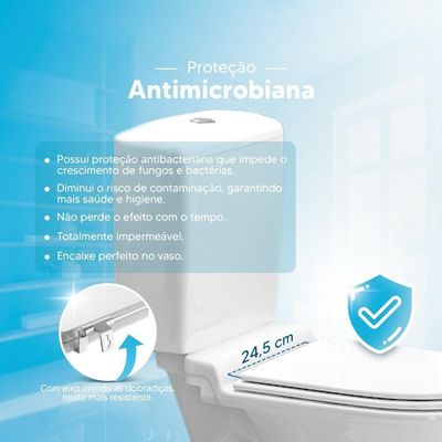 Tampa De Vaso Poliéster Atrium Branco Para Bacia Incepa Com Proteção Antimicrobiana