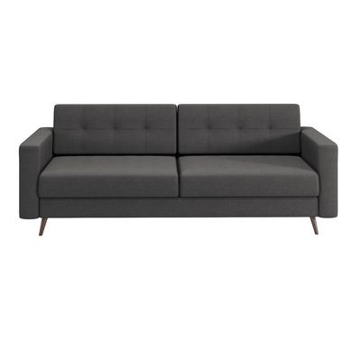 Sofá 3 Lugares Pé Palito Living Linho Cotton Grafite 180 cm