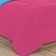 Kit Edredom Malha 100% Algodão Gran Moratta 2 Peças Solteiro - Pink -azul Turquesa