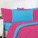 Kit Edredom Malha 100% Algodão Gran Moratta 2 Peças Solteiro - Pink -azul Turquesa