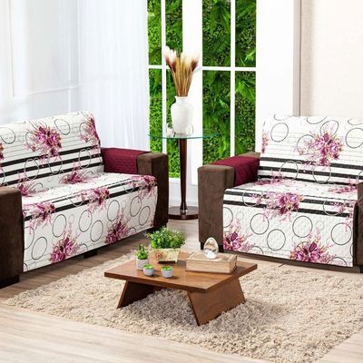 Protetor Sofa cor utilizada Estampado Isabela 2 E 3 Lugares - Floral Vinho