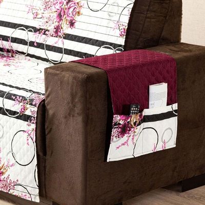 Protetor Sofa cor utilizada Estampado Isabela 2 E 3 Lugares - Floral Vinho