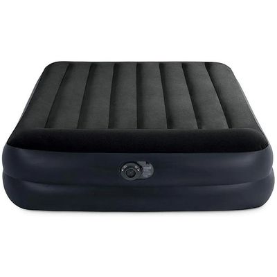 Colchão Inflável Casal Dura Beam Raised Preto Com Bomba Elétrica 220v
