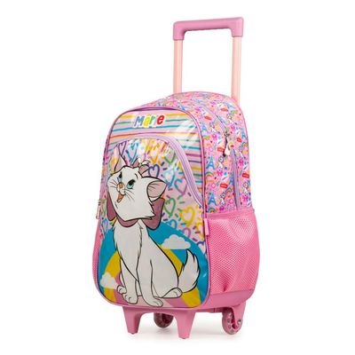 Mochila de Rodinha Infantil Feminina Gatinha Marie Rosa U / Rosa claro