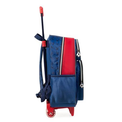 Mochila de Rodinha Infantil Masculina Futebol Azul U / Azul escuro