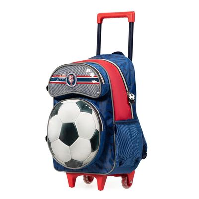 Mochila de Rodinha Infantil Masculina Futebol Azul U / Azul escuro