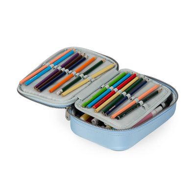 Estojo Escolar 100 Pens Feminino Grande BG Girl Azul Claro U / Azul claro