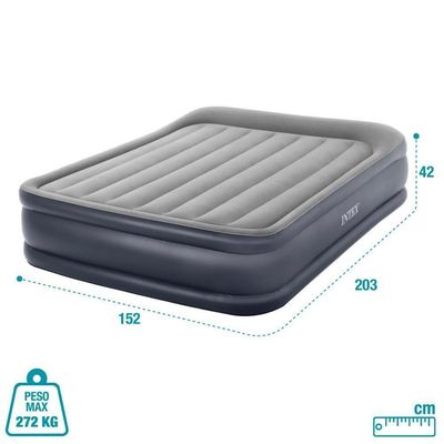Colchão Inflável Casal Dura Beam Queen Raised 220v Intex