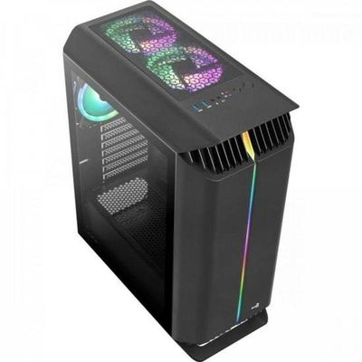 Gabinete Gamer Aerocool Gladiator Preto Rgb Lateral Vidro