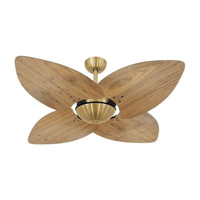 Ventilador De Teto Dourado 4 Pás Rádica Freijó 220V 220V