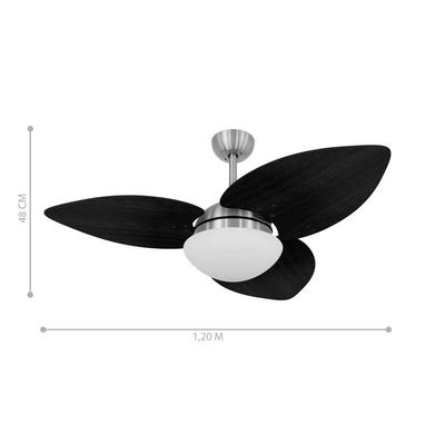 Ventilador De Teto Cobre 3 Pás Branco 127V C/ Controle 110V