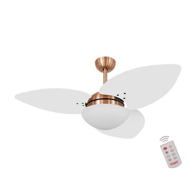 Ventilador De Teto Cobre 3 Pás Branco 127V C/ Controle 110V