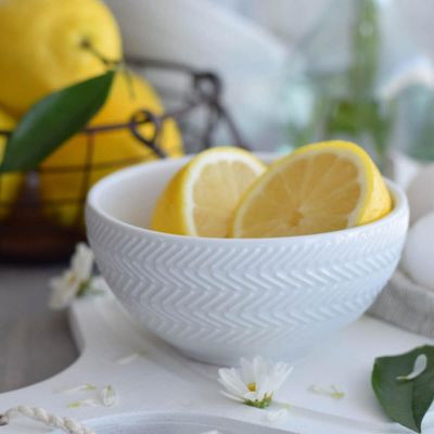 12 Bowls de Porcelana Germer 400ml Branco com Relevo Chevron Cumbuca para Petiscos Caldos Sobremesas