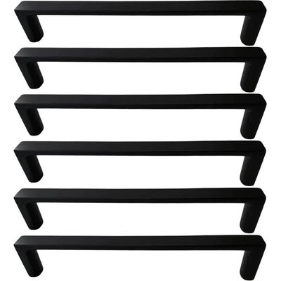 Kit 6 Puxadores Oeiras 13,5cm Preto Fosco Torralba Gavetas Roupeiros Armários Cozinha