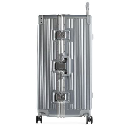 Mala de Viagem Grande Ultra Ampla Policarbonato 4 Rodas Kyoto Trunk Prata GG / Prata