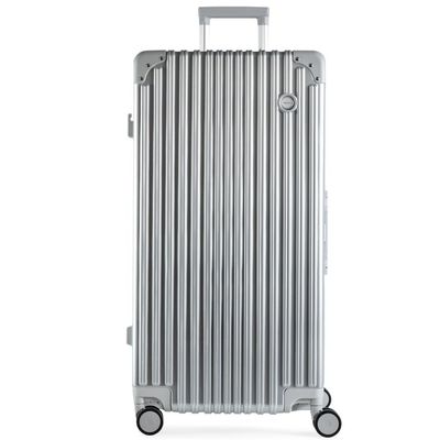 Mala de Viagem Grande Ultra Ampla Policarbonato 4 Rodas Kyoto Trunk Prata GG / Prata
