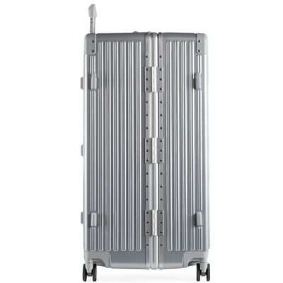 Mala de Viagem Grande Ultra Ampla Policarbonato 4 Rodas Kyoto Trunk Prata GG / Prata