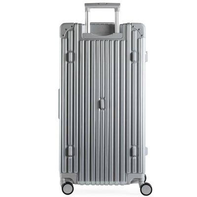 Mala de Viagem Grande Ultra Ampla Policarbonato 4 Rodas Kyoto Trunk Prata GG / Prata